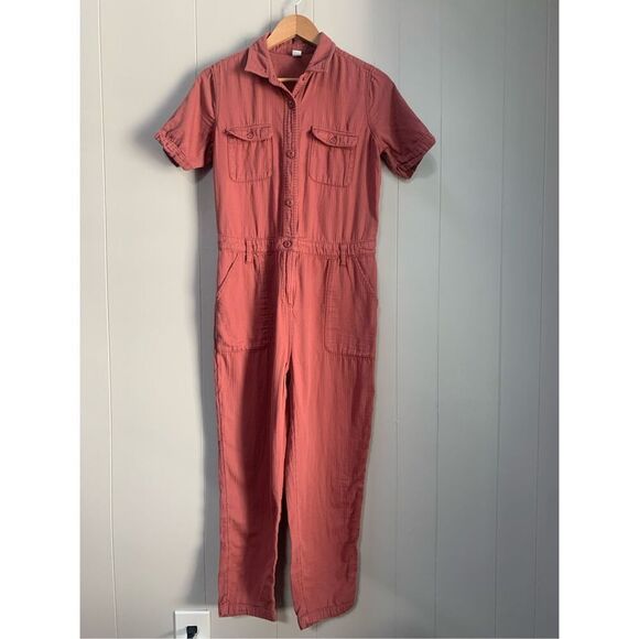 OLD NAVY Women’s  utility jumpsuit collar short sleeve cedarwood Small - Picture 3 of 10